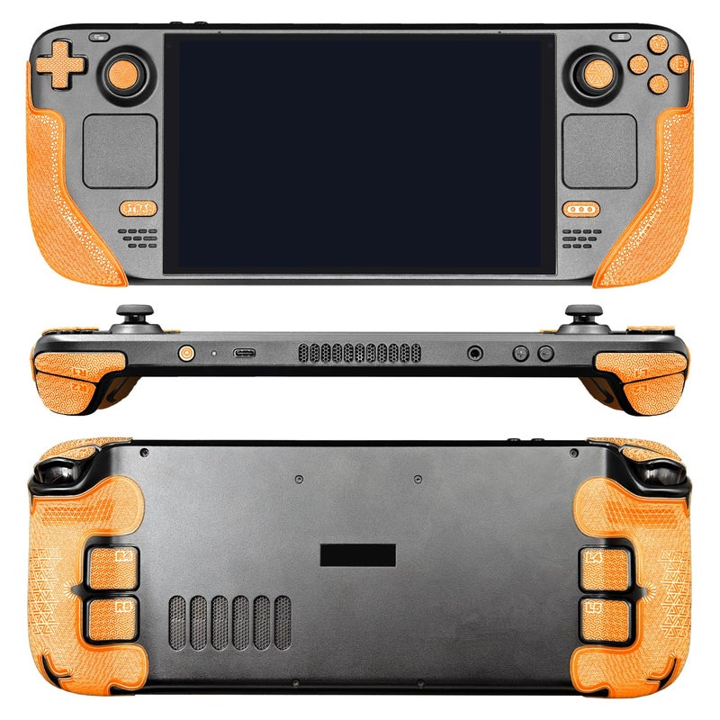 Luck&Link Controller Grip for Steam Deck OLED&LCD,Textured Skin kit,Anti-Skid Sweat-Absorbent Controllers Handle Grips, Buttons,Triggers,D-pad(Ultra-Bright Orange) - Image 4